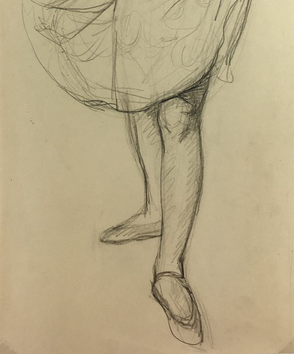Dance Original Art - Contemplative Dancer, French, c.1960