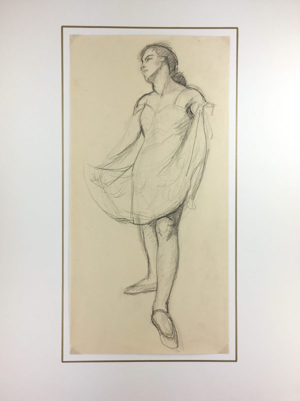 Dance Original Art - Contemplative Dancer, French, c.1960