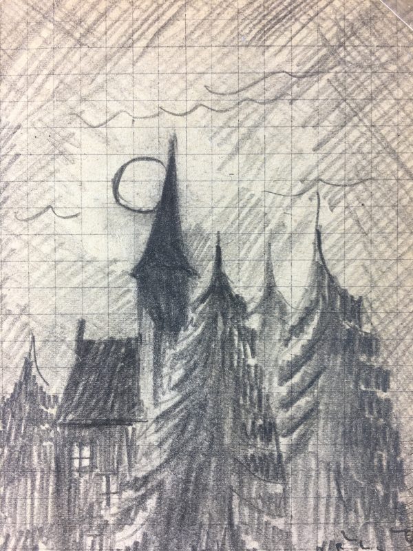 Nature Drawings Original Art - Landscape, Gabriel Spat, c.1930