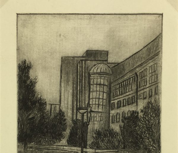 Places Drawings Original Art - Library, Franziska Motz, 1987