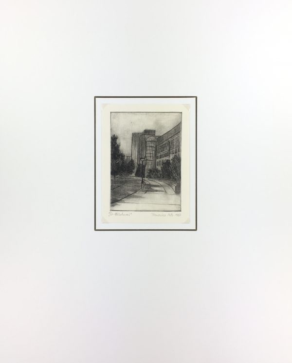 Places Drawings Original Art - Library, Franziska Motz, 1987
