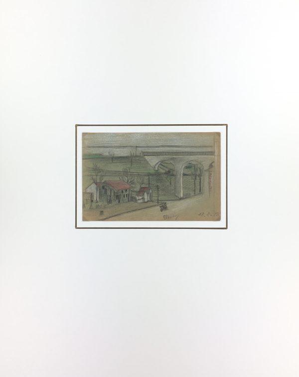 Places Drawings Original Art - Barbier Drawing, Germaine Barbier, 1915