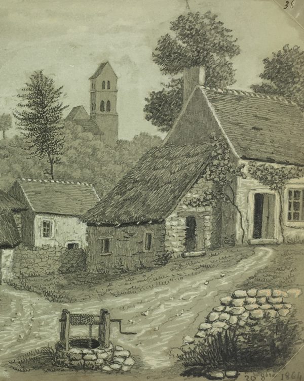 Places Drawings Original Art - Ormesson, (Barbizon, Nemours), 1864