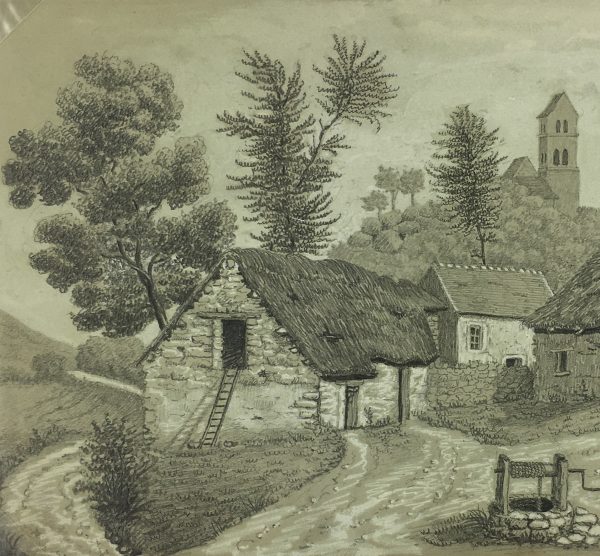 Places Drawings Original Art - Ormesson, (Barbizon, Nemours), 1864