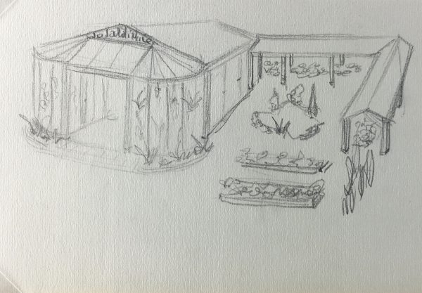 Drawings Original Art - Greenhouse, Maurice Porte, c.1990