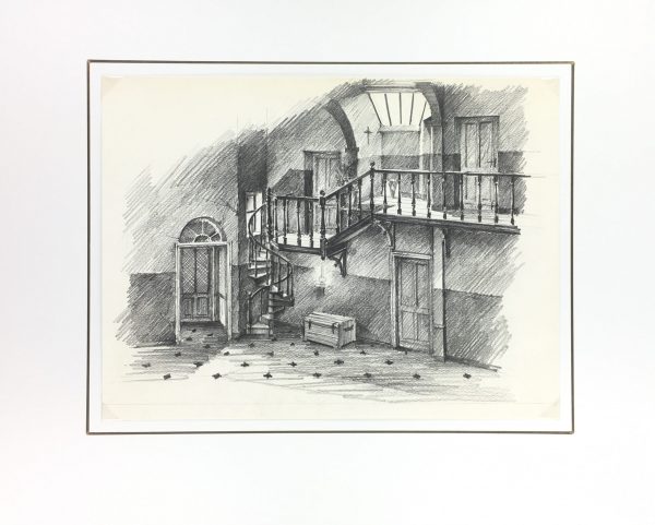 Drawings Original Art - Belgian Drawing - Staircase, c.1950