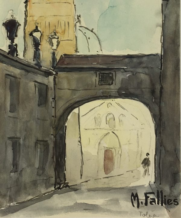 Spain Original Art - Toledo, Spain, Maurice Falliès, c.1950