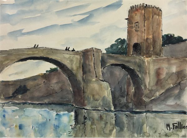 Spain Original Art - Toledo, Spain, Maurice Falliès, c.1950