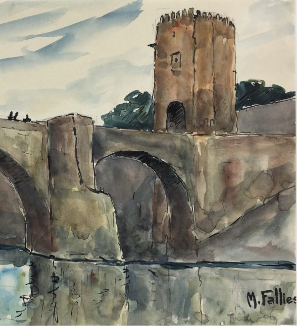 Spain Original Art - Toledo, Spain, Maurice Falliès, c.1950