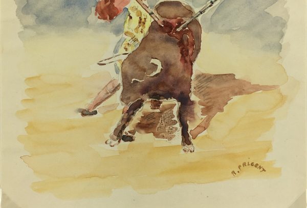 Spain Original Art - Bull Fighting, R. Prigent, c.1980