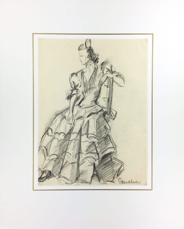 Spain Original Art - Flamenco Dancer, Gisèle Tanalias, c.1970