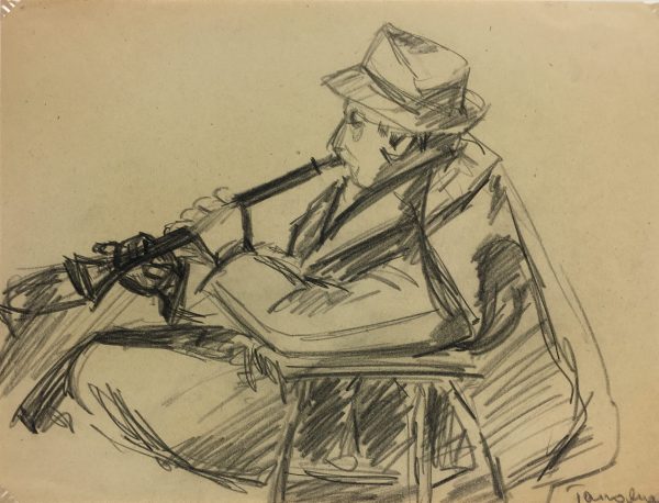 Spain Original Art - Clarinetist, Gisèle Tanalias, c.1970
