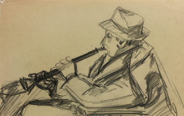 Spain Original Art - Clarinetist, Gisèle Tanalias, c.1970