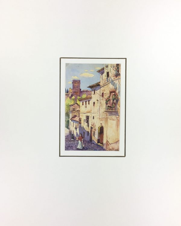 Spain Original Art - Granada, Spain, AG del Castillo, c.1930