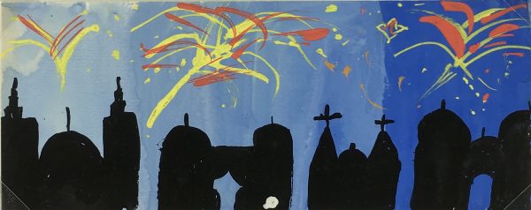 Europe Original Art - Gouache - Fireworks, C.1950