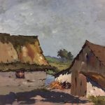 Europe Original Art - Alte Holzhäuser, E. Lamben , c.1930