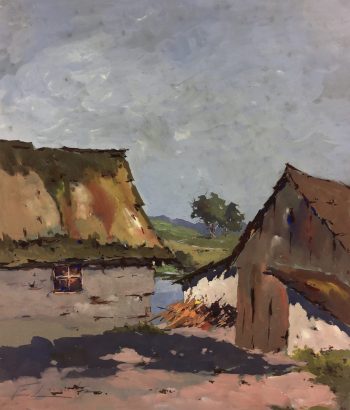Europe Original Art - Alte Holzhäuser, E. Lamben , c.1930
