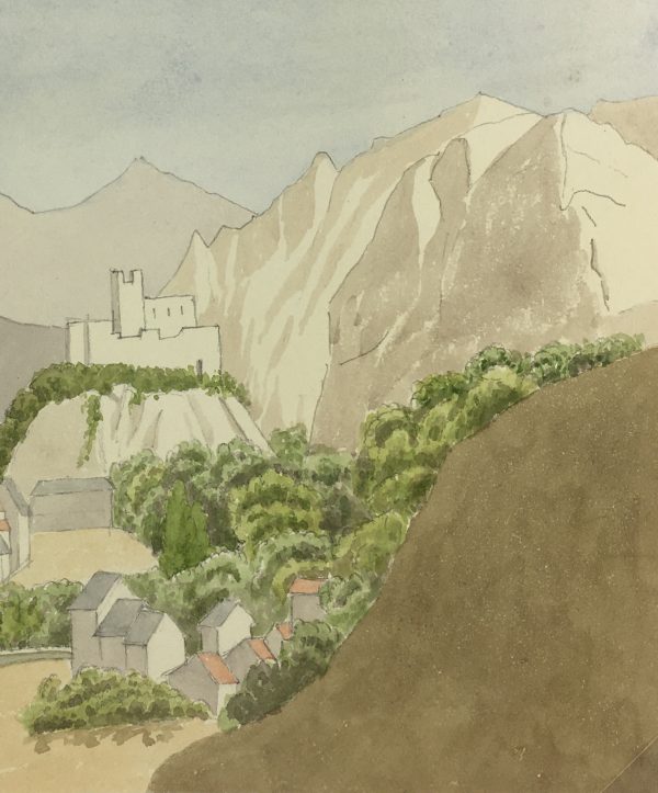 Europe Original Art - Castle Landscape, c.1920