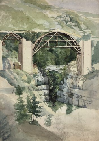 Europe Original Art - Bridge, (Construction), c.1870
