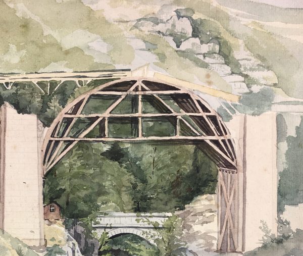Europe Original Art - Bridge, (Construction), c.1870