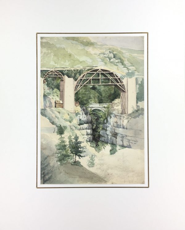 Europe Original Art - Bridge, (Construction), c.1870
