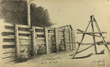 Europe Original Art - Hirshgarten (Munich), E. Wollenweber, 1903