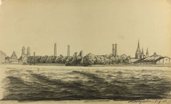 Europe Original Art - Hirscgarten (Munich), E. Wollenweber, 1903
