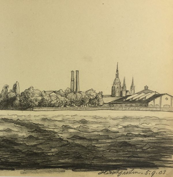 Europe Original Art - Hirscgarten (Munich), E. Wollenweber, 1903