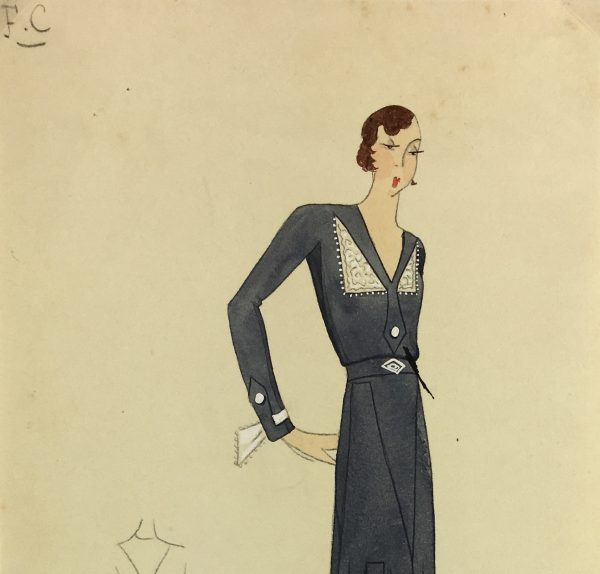 Fashion Original Art - Hand Colored - Fashion Sketches, c.1920