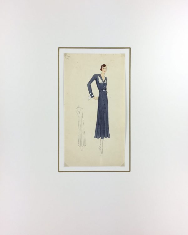 Fashion Original Art - Hand Colored - Fashion Sketches, c.1920