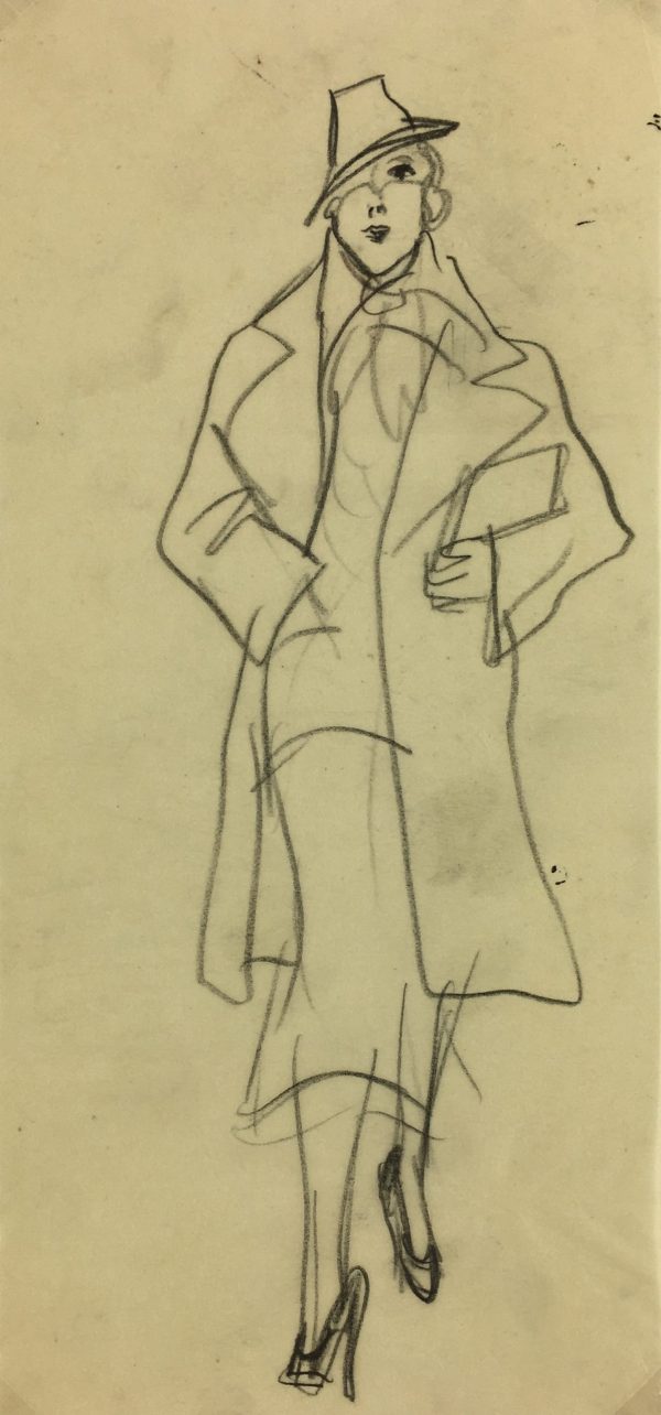Fashion Original Art - Pencil - Fashion, Albert Vialé, c.1930