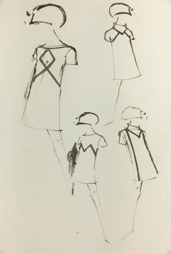 Fashion Original Art - Haute Couture, Balmain Fashion House, c.1960