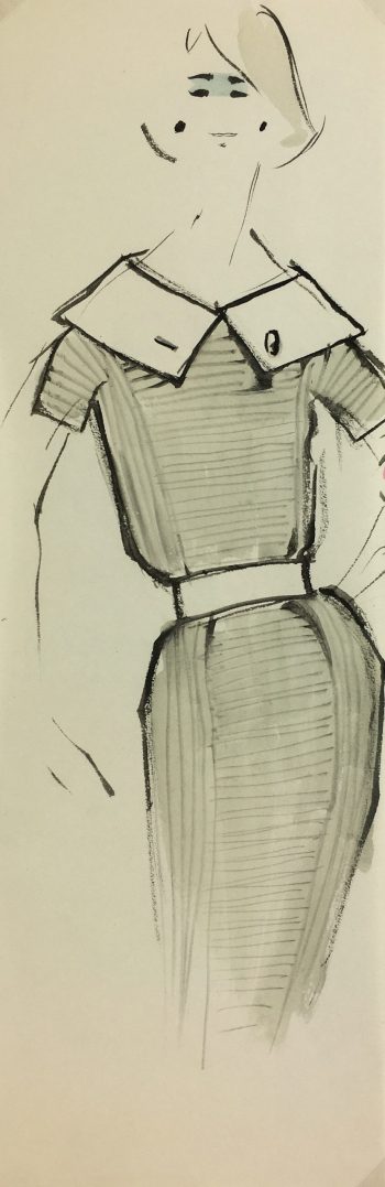 Fashion Original Art - Haute Couture, Balmain Fashion House, c.1960