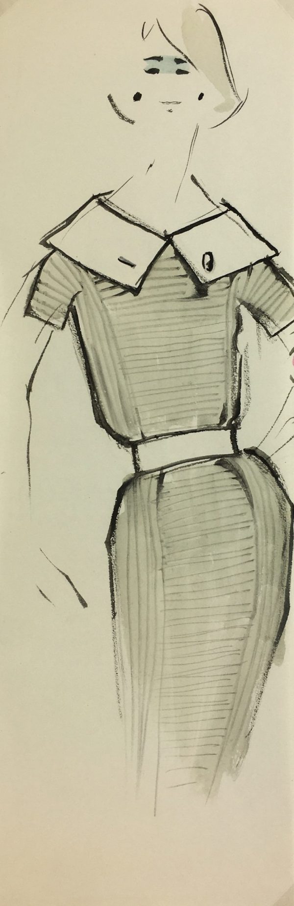 Fashion Original Art - Haute Couture, Balmain Fashion House, c.1960