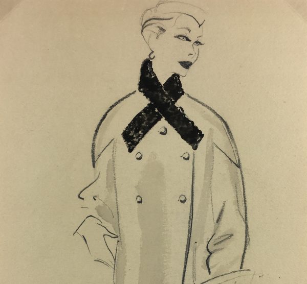 Fashion Original Art - Fashion Drawing, Hendlin, Buenos Aires, c.1940