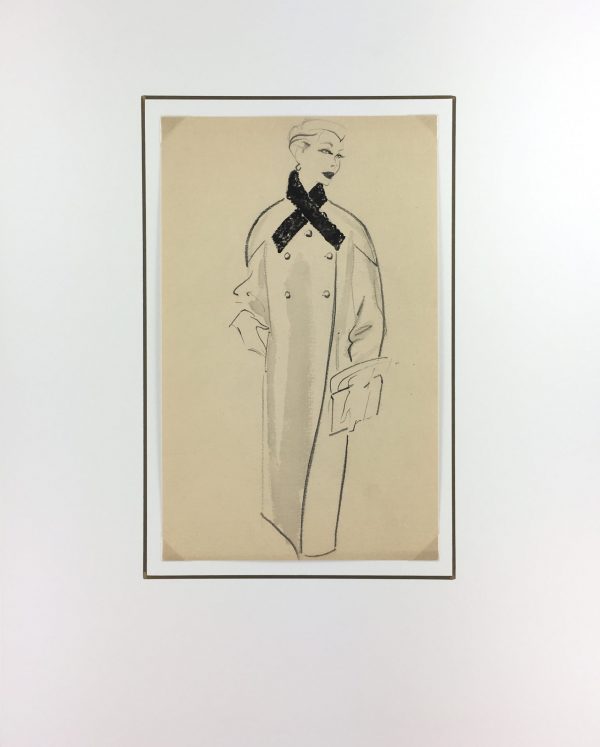 Fashion Original Art - Fashion Drawing, Hendlin, Buenos Aires, c.1940