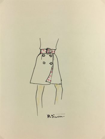 Fashion Original Art - Fashion Sketch, RL Simon, 
