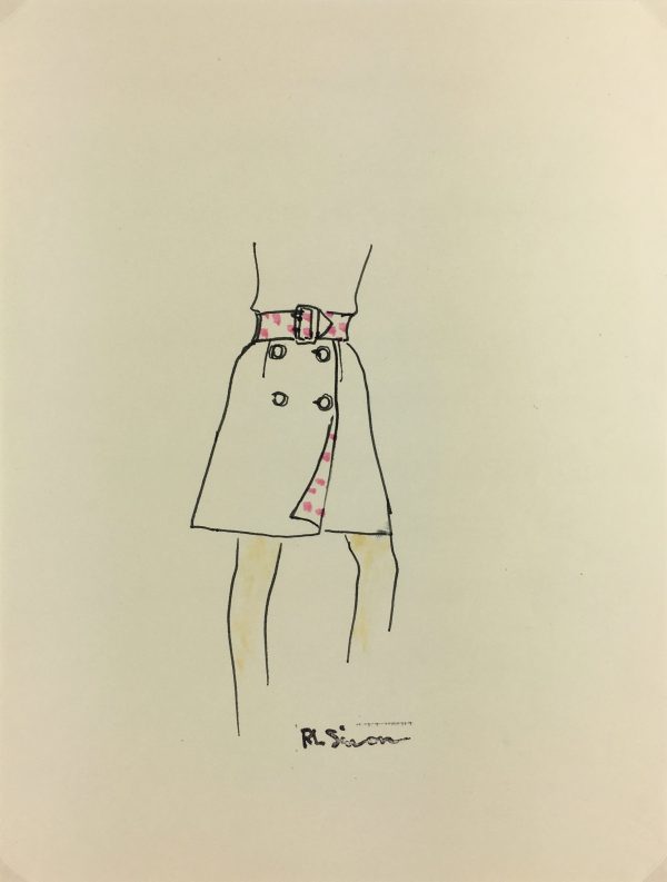Fashion Original Art - Fashion Sketch, RL Simon,
