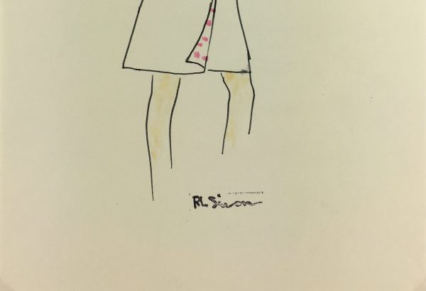 Fashion Original Art - Fashion Sketch, RL Simon,