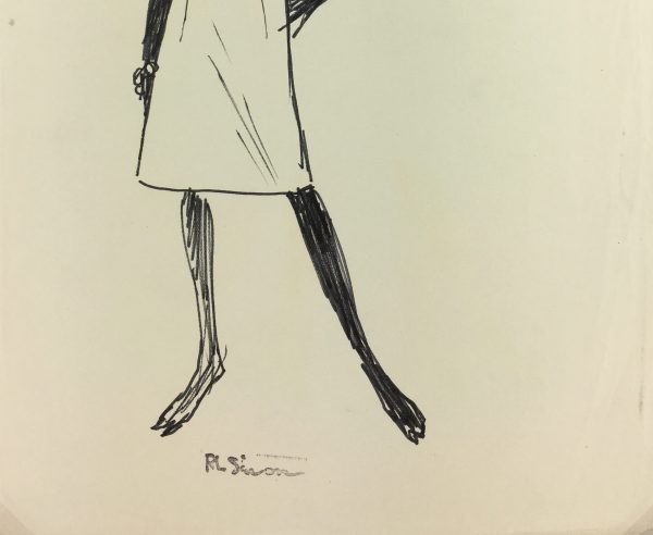 Fashion Original Art - Fashion Sketch, RL Simon, c.1960