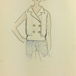 Fashion Original Art - Fashion Sketch, RL Simon, c.1960