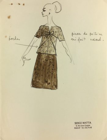 Fashion Original Art - Haute Couture, Matta Fashion House, c.1960