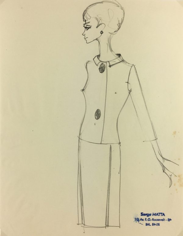 Fashion Original Art - Haute Couture, Matta Fashion House, c.1960