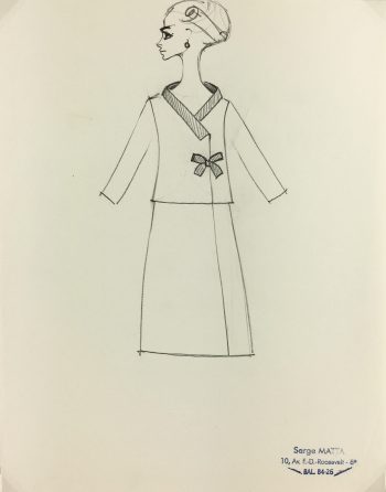 Fashion Original Art - Fashion Sketch, Serge Matta, c.1960