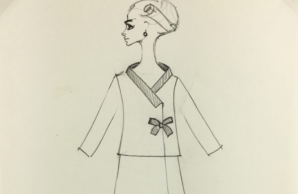 Fashion Original Art - Fashion Sketch, Serge Matta, c.1960