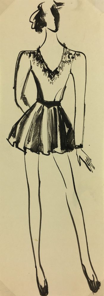 Fashion Original Art - Fashion Sketch, French, c.2000