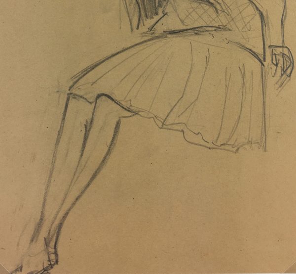Fashion Original Art - Drawing - Paris Fashion, c.1950