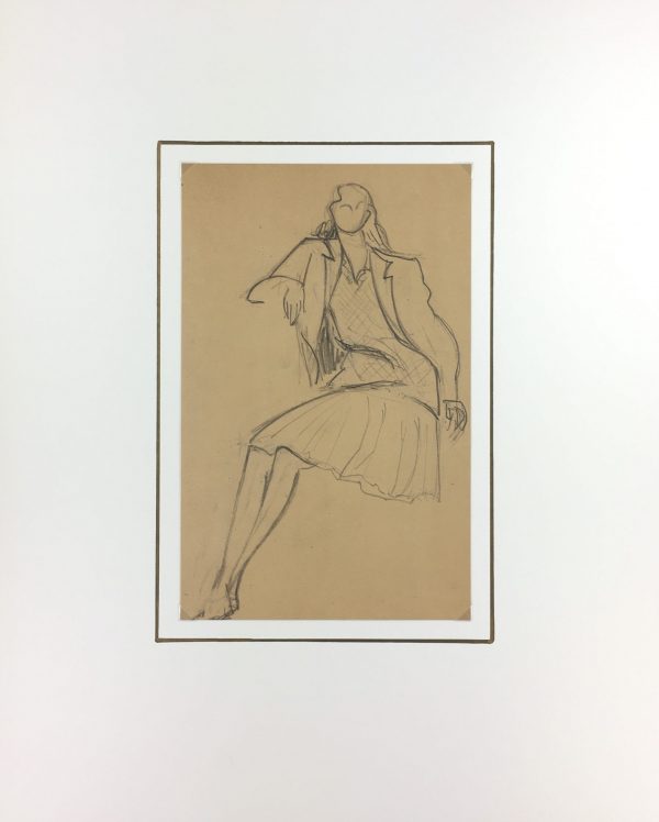 Fashion Original Art - Drawing - Paris Fashion, c.1950