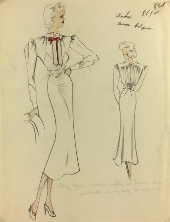 Fashion Original Art - French Fashion, Manicacci, Rochas, c.1930