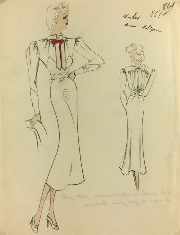 Fashion Original Art - French Fashion, Manicacci, Rochas, c.1930